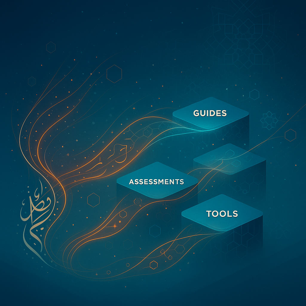 Home Abstract knowledge transformation flow showing strategic information processing for Saudi market intelligence